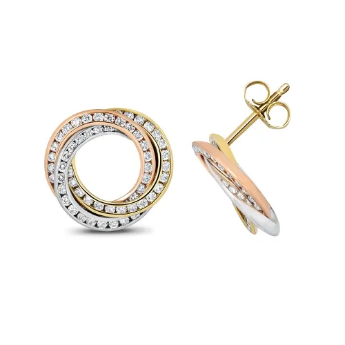 Rose Gold Diamond Earrings 1.13ct 18ct gold